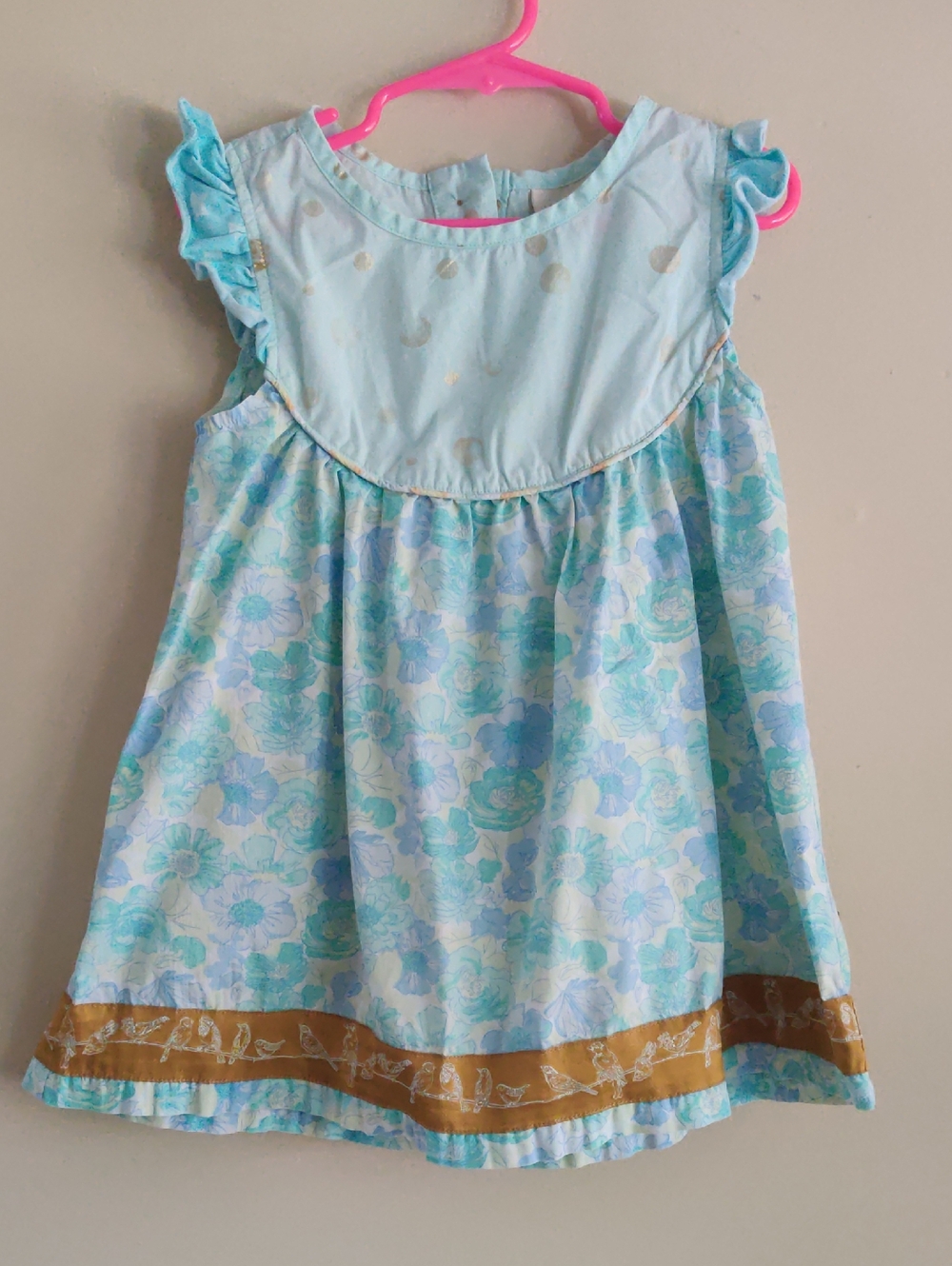 Matilda Jane All Aflutter Light Blue Floral Short Sleeve Tunic Size 4